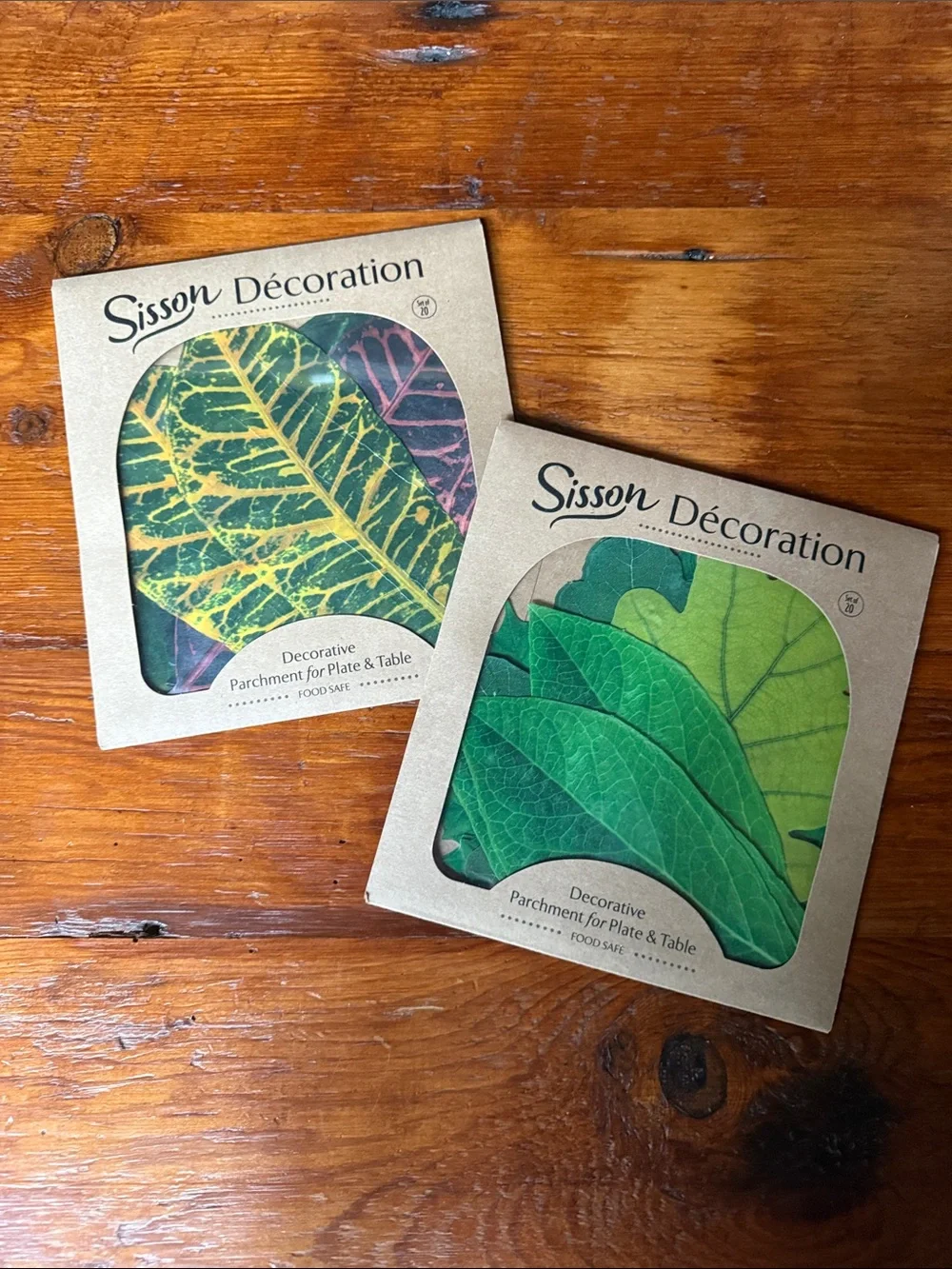 🍃 New Green Leaf Decorative Parchment for Plate & Table